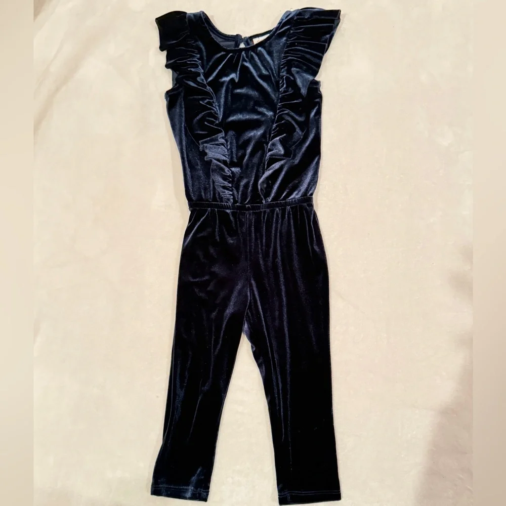 2T Navy Blue Ruffle Toddler Baby Jumpsuit- Cat & Jack - Picture 1 of 3